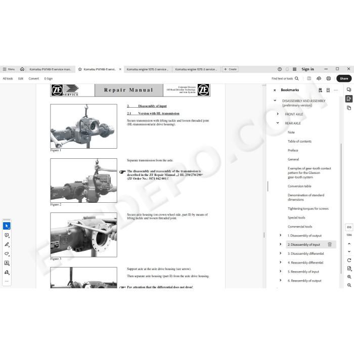 Komatsu Wheeled Excavator PW148-11 service & repair manual
