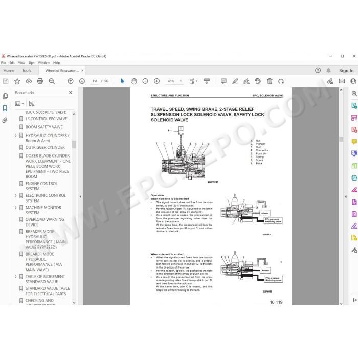 Komatsu Wheeled Excavator PW150ES-6K service & repair manual