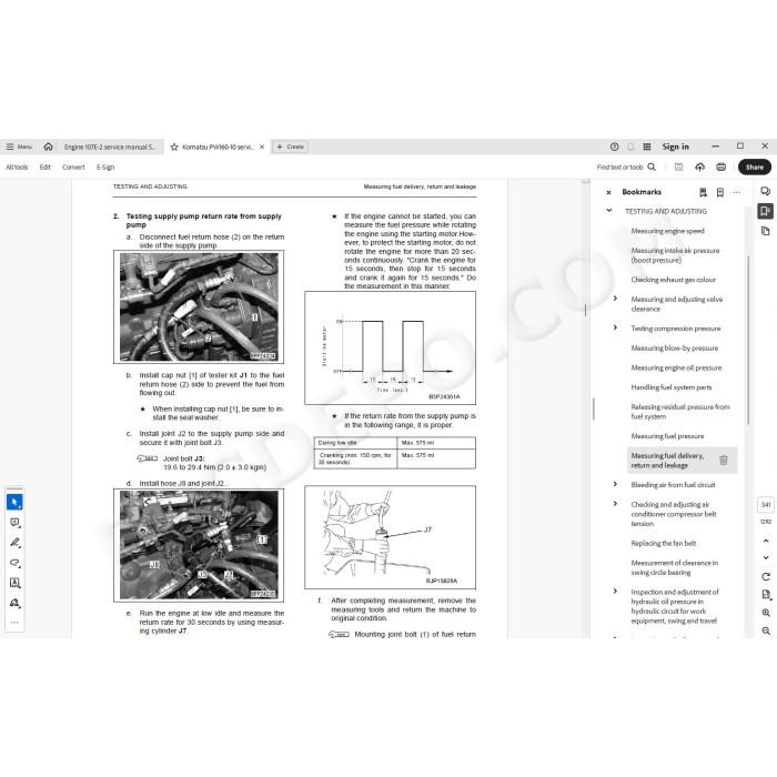 Komatsu Wheeled Excavator PW160-10 service & repair manual