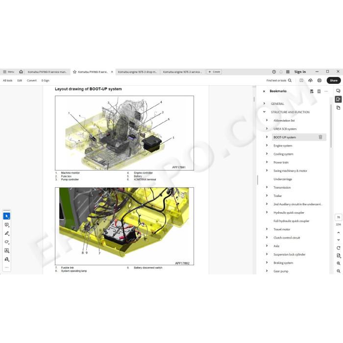 Komatsu Wheeled Excavator PW160-11 service & repair manual