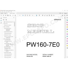 Komatsu Wheeled Excavator PW160-7E0 service & repair manual