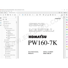 Komatsu Wheeled Excavator PW160-7K service & repair manual