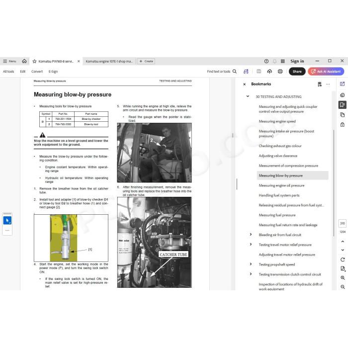 Komatsu Wheeled Excavator PW160-8 service & repair manual