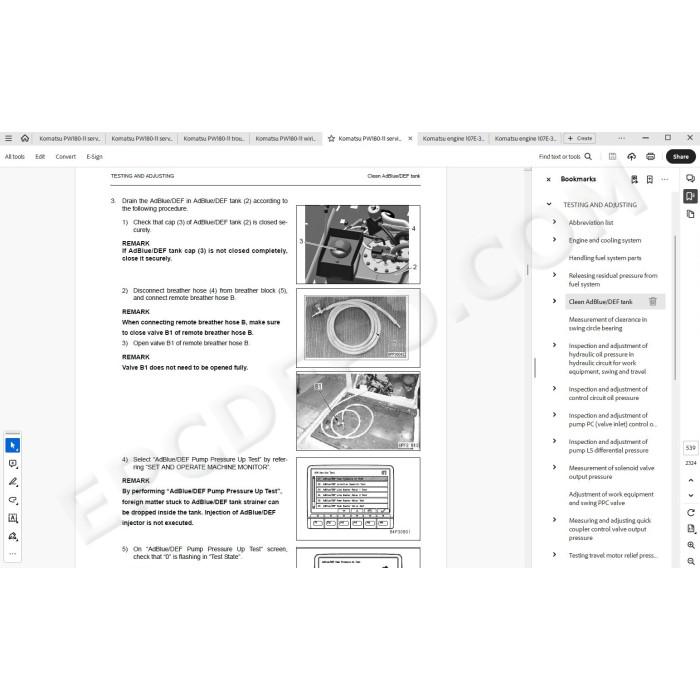 Komatsu Wheeled Excavator PW180-11 service & repair manual