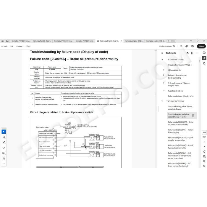 Komatsu Wheeled Excavator PW180-11 service & repair manual