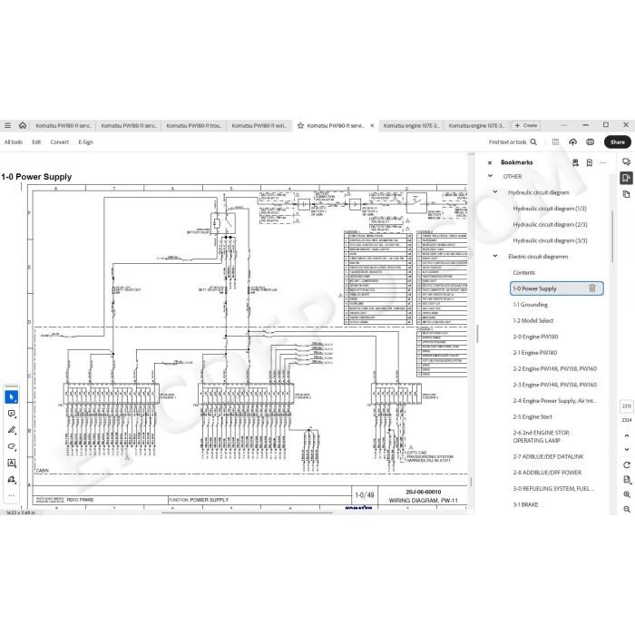 Komatsu Wheeled Excavator PW180-11 service & repair manual