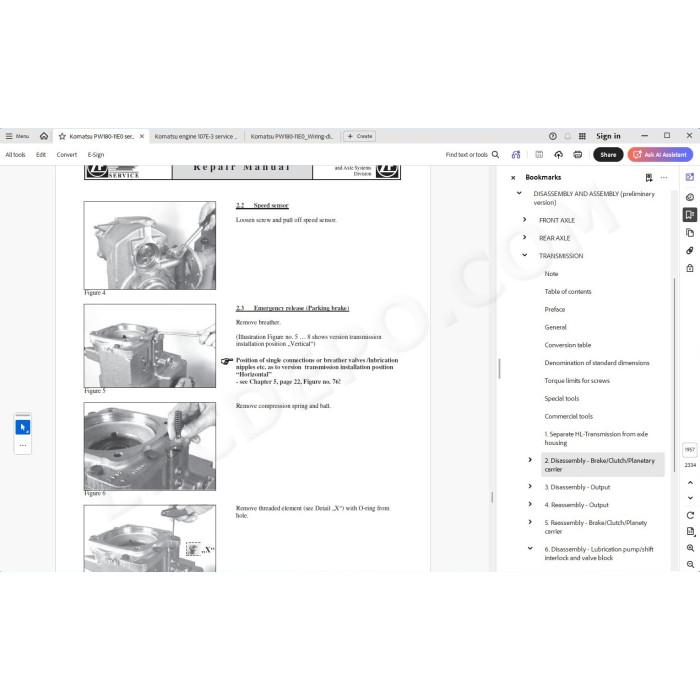 Komatsu Wheeled Excavator PW180-11E0 service & repair manual