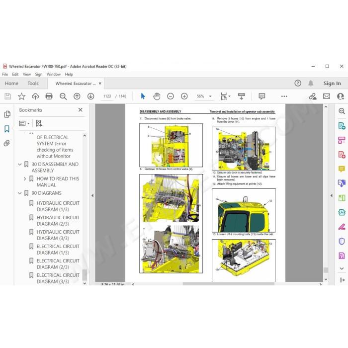 Komatsu Wheeled Excavator PW180-7E0 service & repair manual