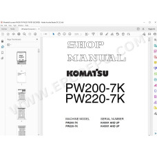 Komatsu Wheeled Excavator PW200-7K PW220-7K workshop service manual