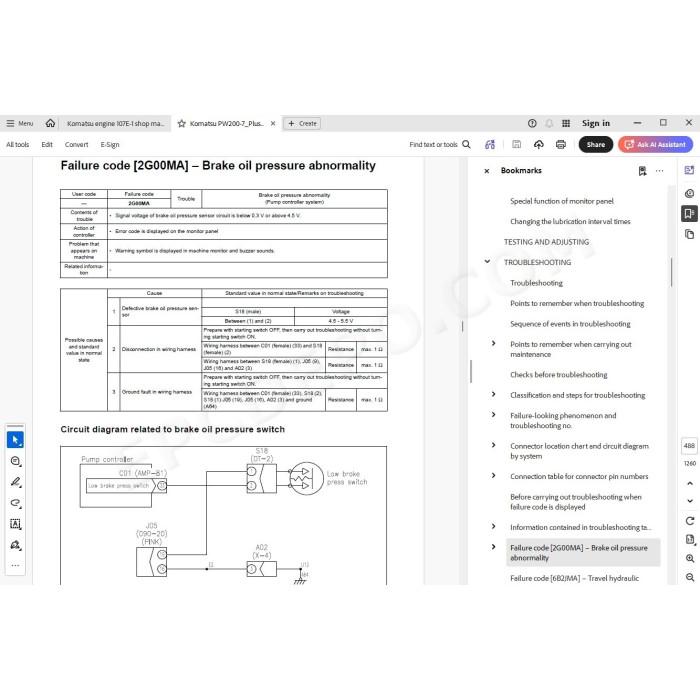 Komatsu Wheeled Excavator PW200-7 Plus service & repair manual