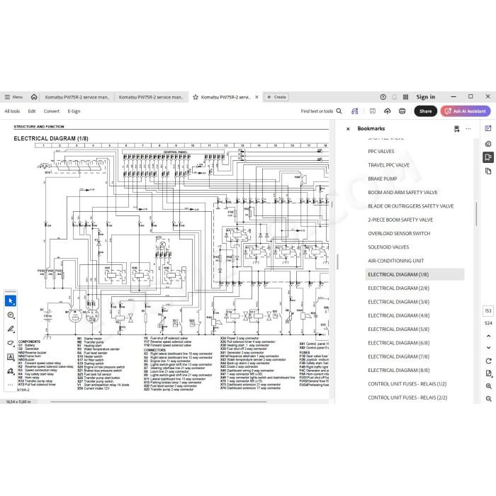 Komatsu Wheeled Excavator PW75R-2 service & repair manual
