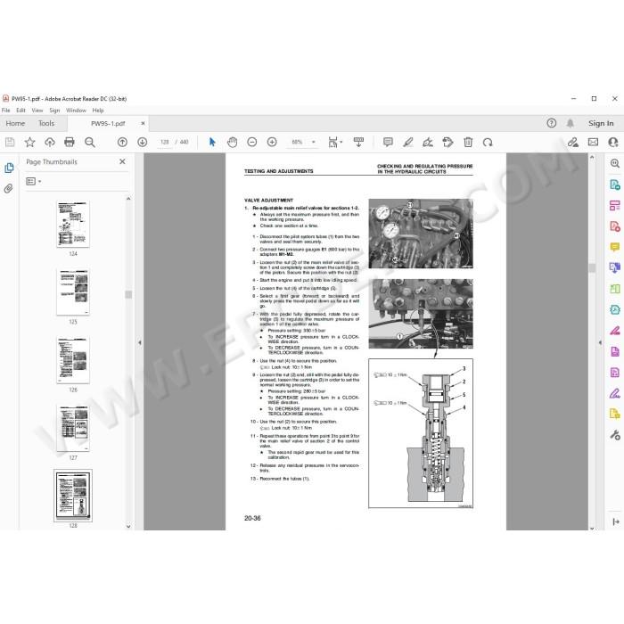Komatsu Wheeled Excavator PW95-1 service & repair manual