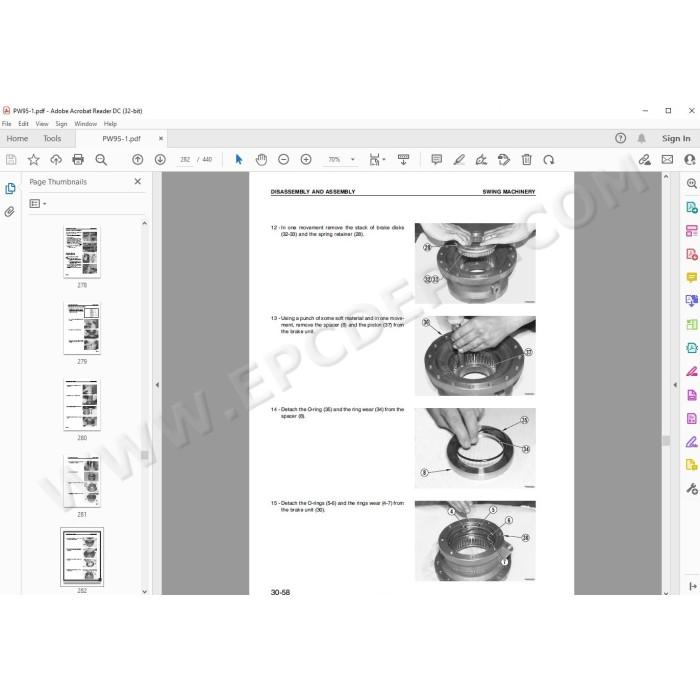 Komatsu Wheeled Excavator PW95-1 service & repair manual