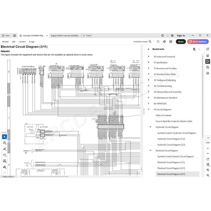 Komatsu Wheeled Excavator PW98MR-11E0 service & repair manual