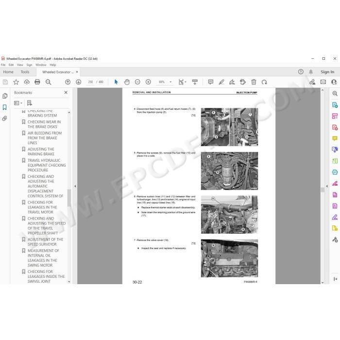 Komatsu Wheeled Excavator PW98MR-6 service & repair manual