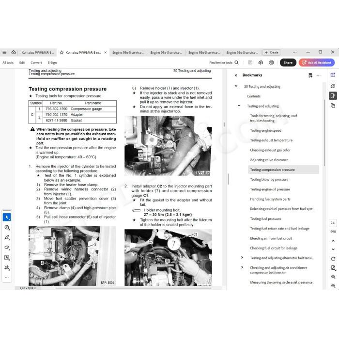Komatsu Wheeled Excavator PW98MR-8 service & repair manual