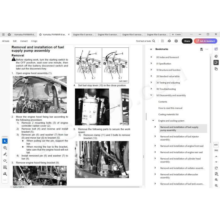 Komatsu Wheeled Excavator PW98MR-8 service & repair manual
