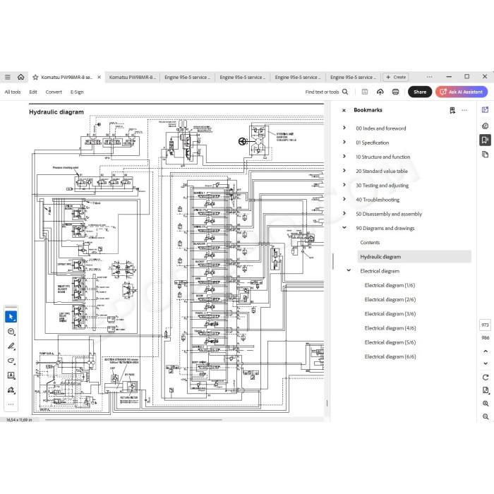 Komatsu Wheeled Excavator PW98MR-8 service & repair manual