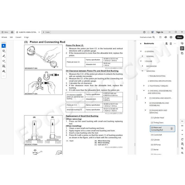 Kubota Engine V3800-CR-TE4B V3800-CR-TIE4B workshop service manual