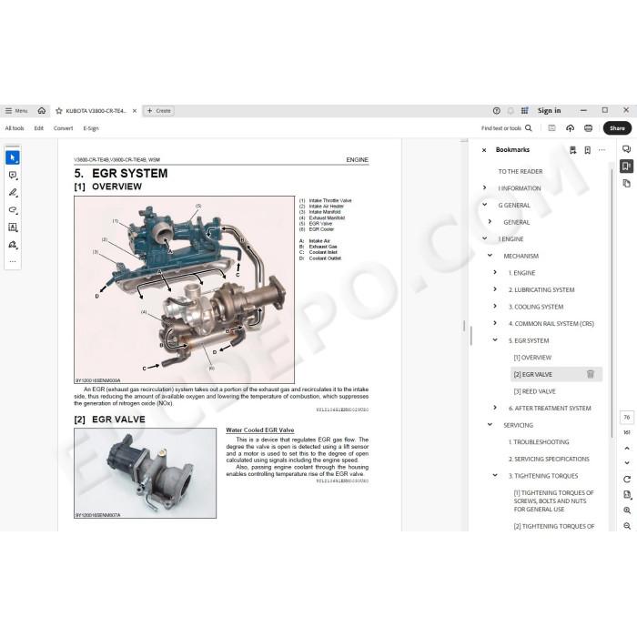 Kubota Engine V3800-CR-TE4B V3800-CR-TIE4B workshop service manual