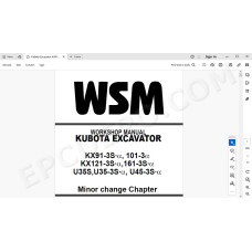 Kubota Excavator KX91-3S-α KX101-3-α KX121-3S-α KX161-3S-α U35S U35-3S-α U45-3S-α service manual