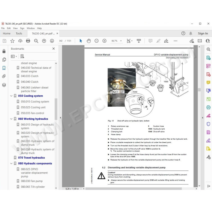 Liebherr Articulated Truck TA230 TA240 Tier 4 service & repair manual