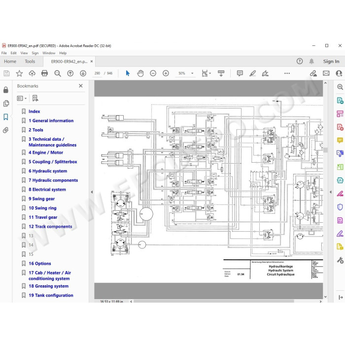 Liebherr Electric Drive Excavator ER900 ER902 ER912 ER922 ER932 ER942 Litronic service manual