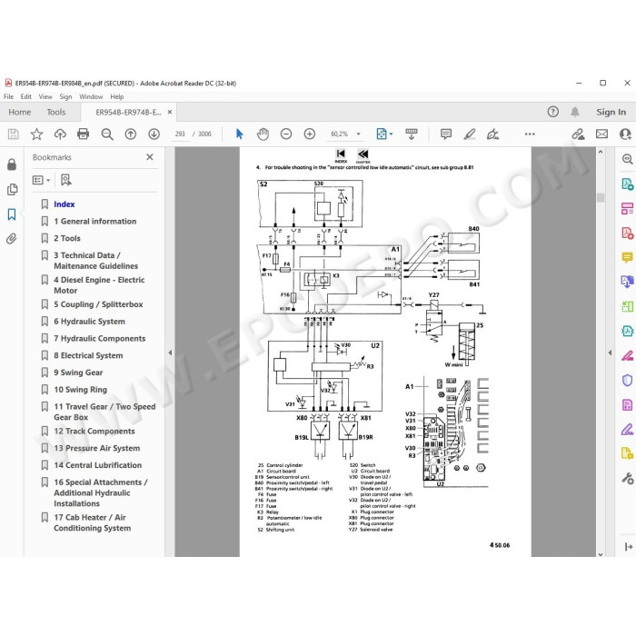 Liebherr Electric Drive Excavator ER954B ER974B ER984B Litronic service & repair manual