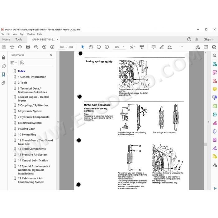 Liebherr Electric Drive Excavator ER954B ER974B ER984B Litronic service & repair manual