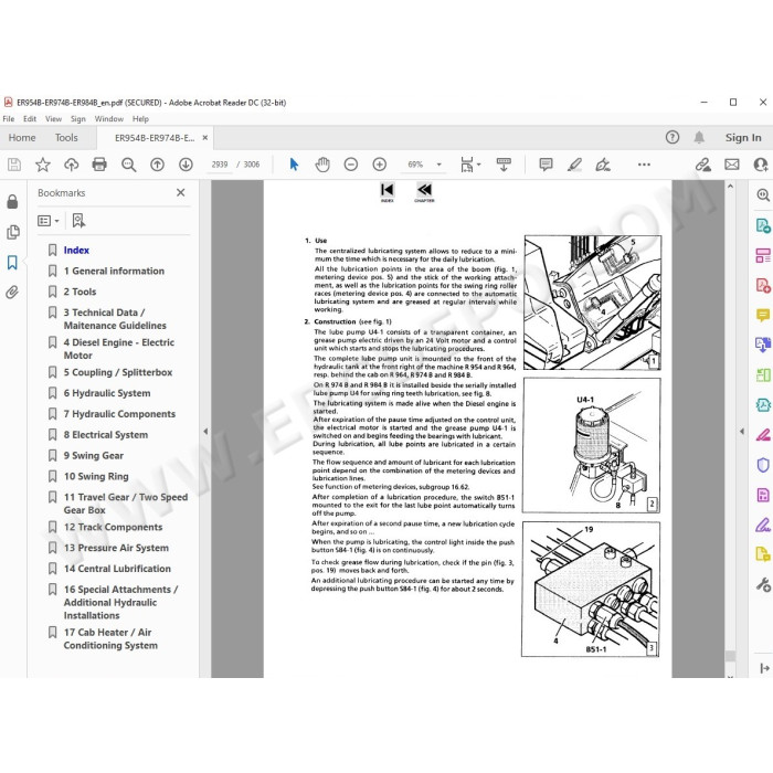 Liebherr Electric Drive Excavator ER954B ER974B ER984B Litronic service & repair manual