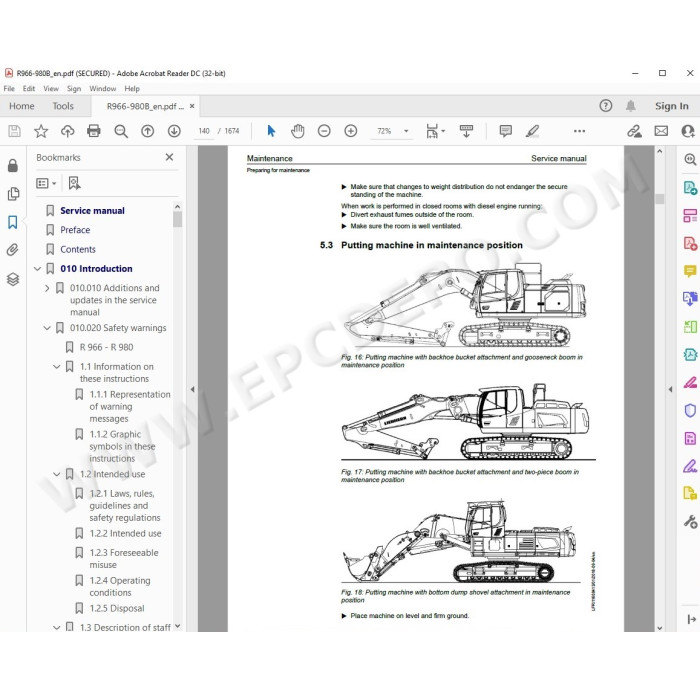 Liebherr Crawler Excavator R966 R970 R976 R980 Generation 5 service & repair manual