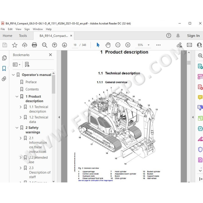 Liebherr Crawler Excavator R914 R918 R920 Compact Generation 6 service manual