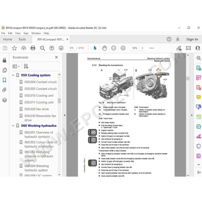 Liebherr Crawler Excavator R914 R918 R920 Compact Generation 6 service manual