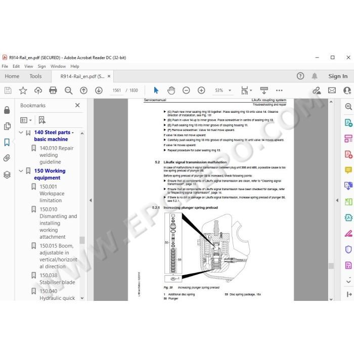 Liebherr Excavator R914 Rail Generation 6 service & repair manual