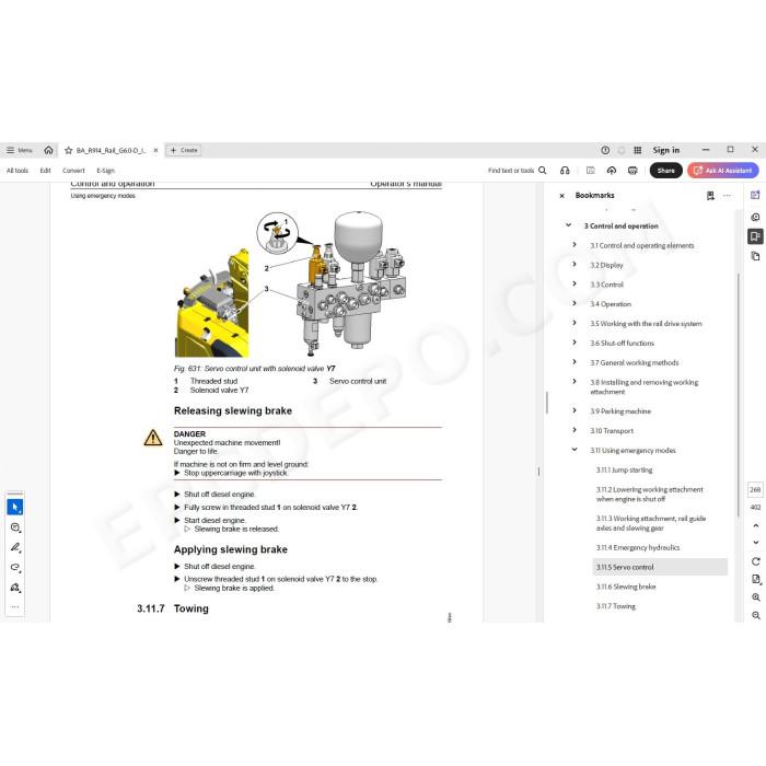 Liebherr Excavator R914 Rail Generation 6 service & repair manual