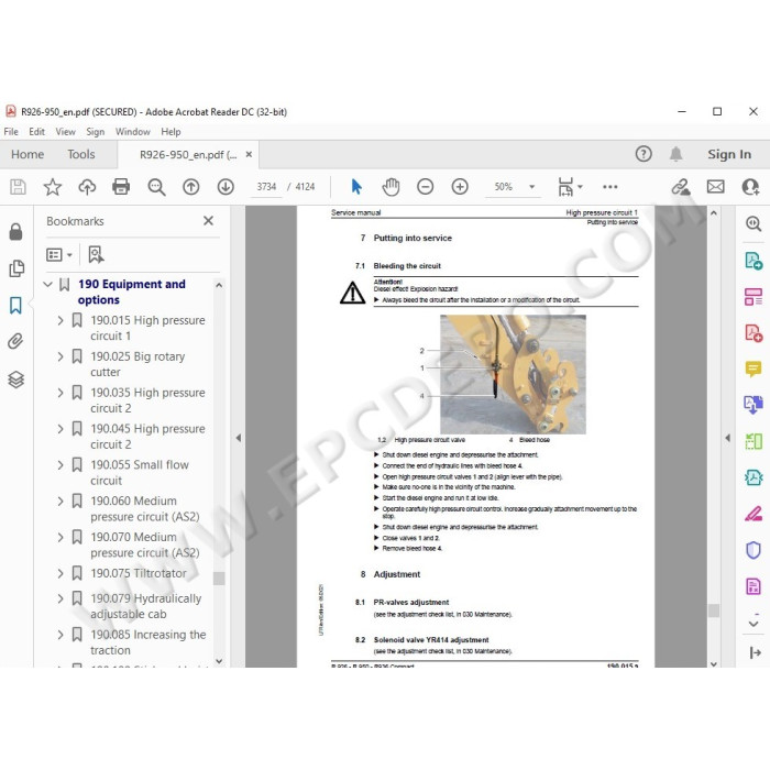 Liebherr Crawler Excavator R926 R936 R940 R946 R950 Generation 6 service manual