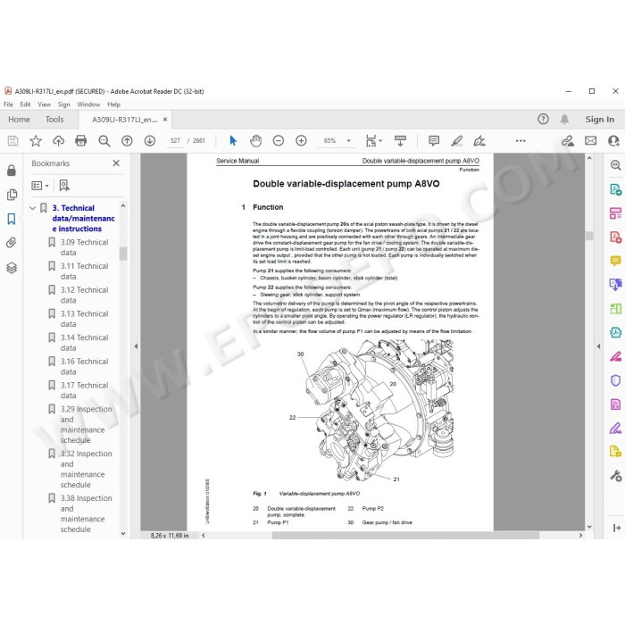 Liebherr Excavator A309 A311 A312 A314 A316 R313 R317 Litronic Tier 2 service manual