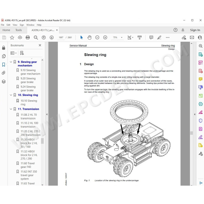 Liebherr Excavator A309 A311 A312 A314 A316 R313 R317 Litronic Tier 2 service manual