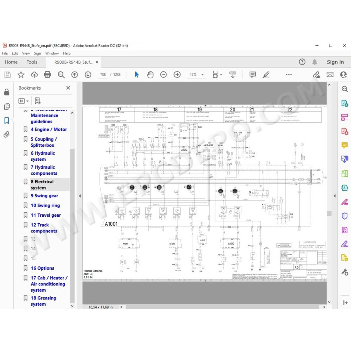 Liebherr Crawler Excavator R900B R904 R914 R924 R934 R934B R944 R944B Litronic Tier 2 service manual