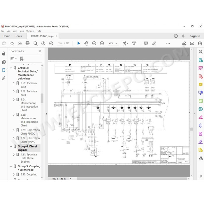 Liebherr Crawler Excavator R900C R904C Litronic Tier 2 service & repair manual