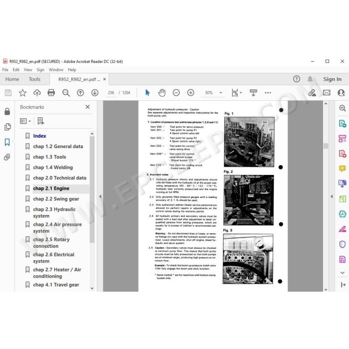 Liebherr Crawler Excavator R952 R962 R972 R982 Tier 2 service & repair manual