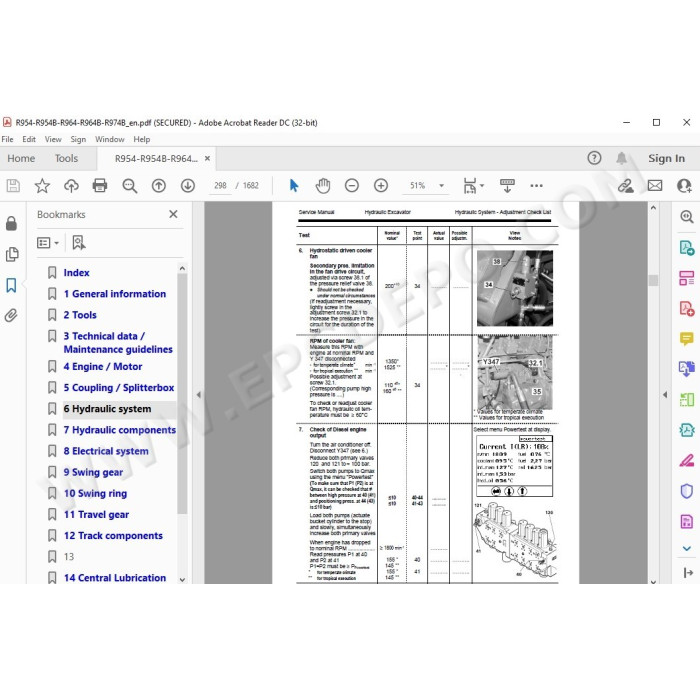 Liebherr Crawler Excavator R954 R954B R954C R964 R964B R974B Litronic Tier 2 service manual