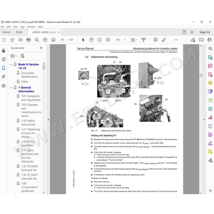 Liebherr Wheeled Excavator A900C A904C A914C A924C Litronic Tier 3 service manual