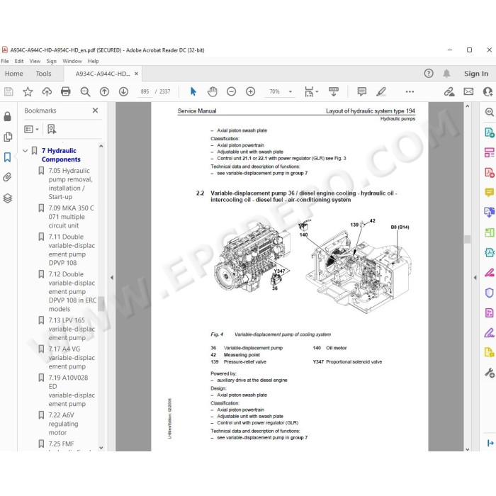 Liebherr Wheeled Excavator A934C A944C-HD A954C-HD Litronic Tier 3 service manual
