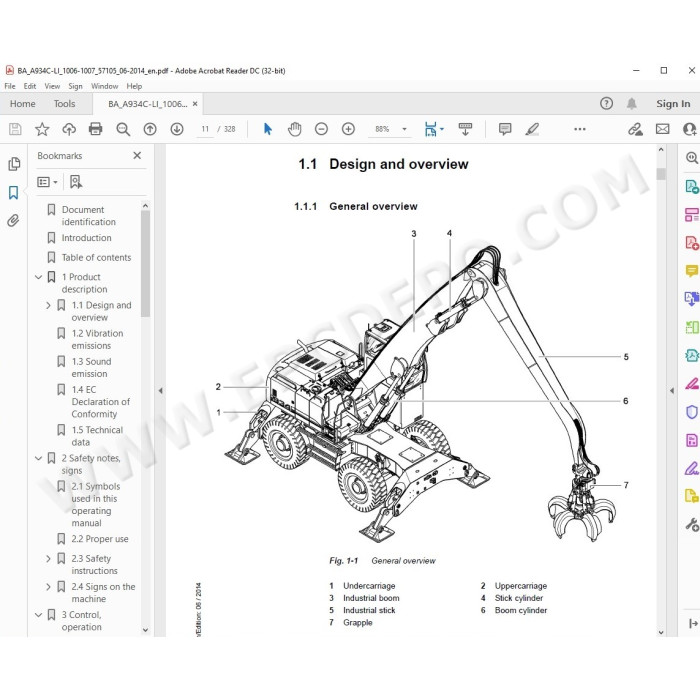 Liebherr Excavator A934C R934C Litronic Tier 3 service & repair manual