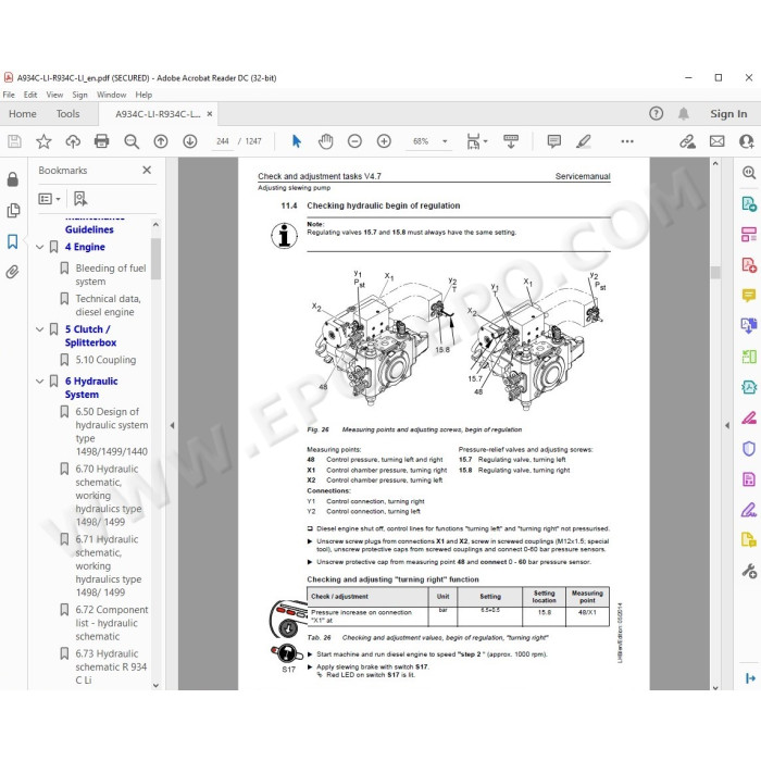Liebherr Excavator A934C R934C Litronic Tier 3 service & repair manual