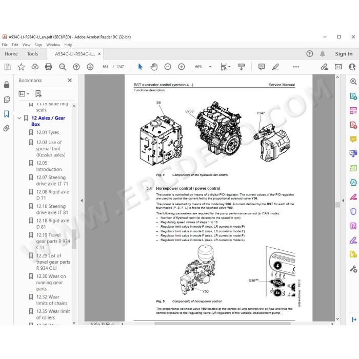Liebherr Excavator A934C R934C Litronic Tier 3 service & repair manual