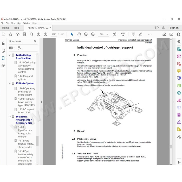 Liebherr Excavator A934C R934C Litronic Tier 3 service & repair manual