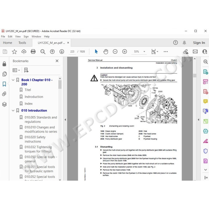 Liebherr Material Handling Excavator LH120 M / C Tier 3 service manual