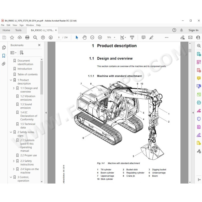 Liebherr Crawler Excavator R900C EDC Litronic Tier 3 service & repair manual